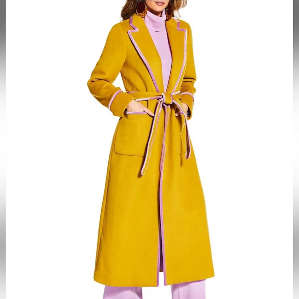 NWT Antonio Melani x The Nat Note Wool Blend Notch Lapel Trench Coat Size 2 - Picture 1 of 8